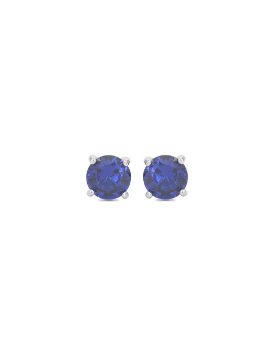 BLUE SAPPHIRE DAILY WEAR SOLITAIRE STUDS IN STERLING SILVER-3