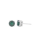 GREEN EMERALD DAILY WEAR SOLITAIRE STUDS IN STERLING SILVER-6