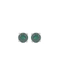 GREEN EMERALD DAILY WEAR SOLITAIRE STUDS IN STERLING SILVER-5