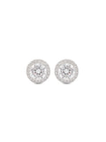SOLITAIRE HALO PURE SILVER STUD EARRINGS FOR WOMEN-4