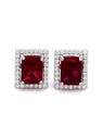 925 SILVER RED RUBY STUD STATEMENT PARTY EARRINGS FOR WOMEN-2