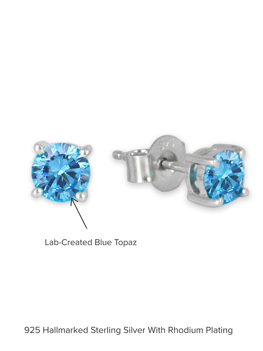 ORNATE JEWELS DAILY WEAR STUDS IN BLUE TOPAZ