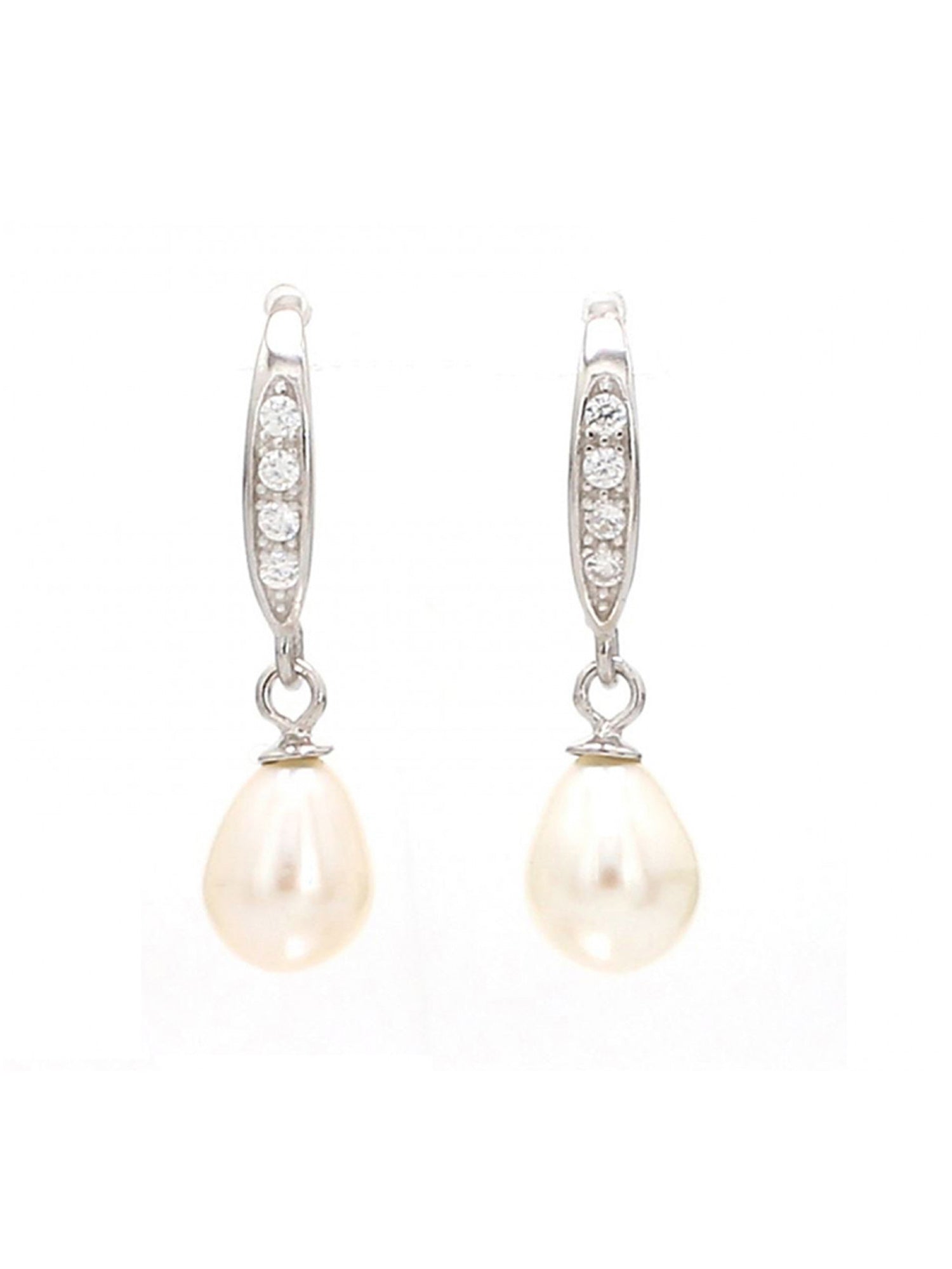 REAL PEARL DROP EARRINGS FOR GIRLS IN SILVER