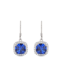 925 Silver Blue Sapphire Dangle Earrings For Her