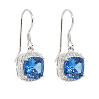 925 Silver Blue Topaz Dangle Earrings For Her