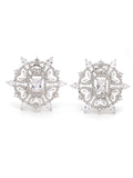 SHELLY FLOWER PARTY EARRING SILVER STUDS