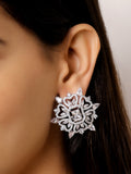 SHELLY FLOWER PARTY EARRING SILVER STUDS