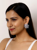 SHELLY FLOWER PARTY EARRING SILVER STUDS