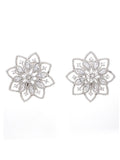 SHELLY FLORAL STUD SILVER EARRINGS