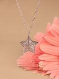 925 Sterling Silver Star American Diamond Pendant With Chain-1