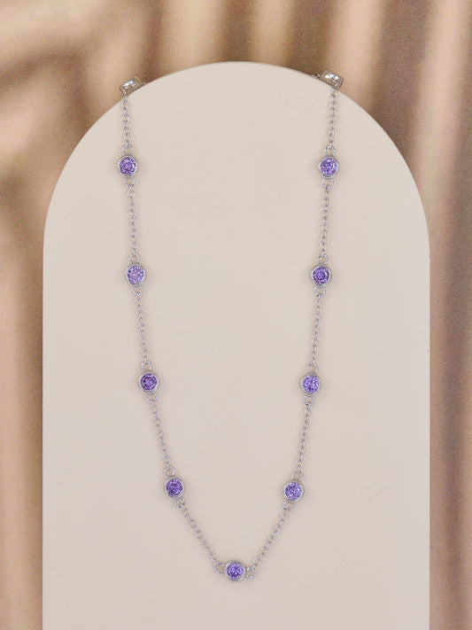 AMETHYST SILVER NECKLACE FOR WOMEN-2