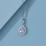 925 SILVER CLASSIC AMERICAN DIAMOND PEAR SHAPED PENDANT-2