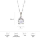 925 SILVER CLASSIC AMERICAN DIAMOND PEAR SHAPED PENDANT-4