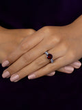 ORNATE JEWELS RED RUBY SILVER SOLITAIRE RING FOR WOMEN-6