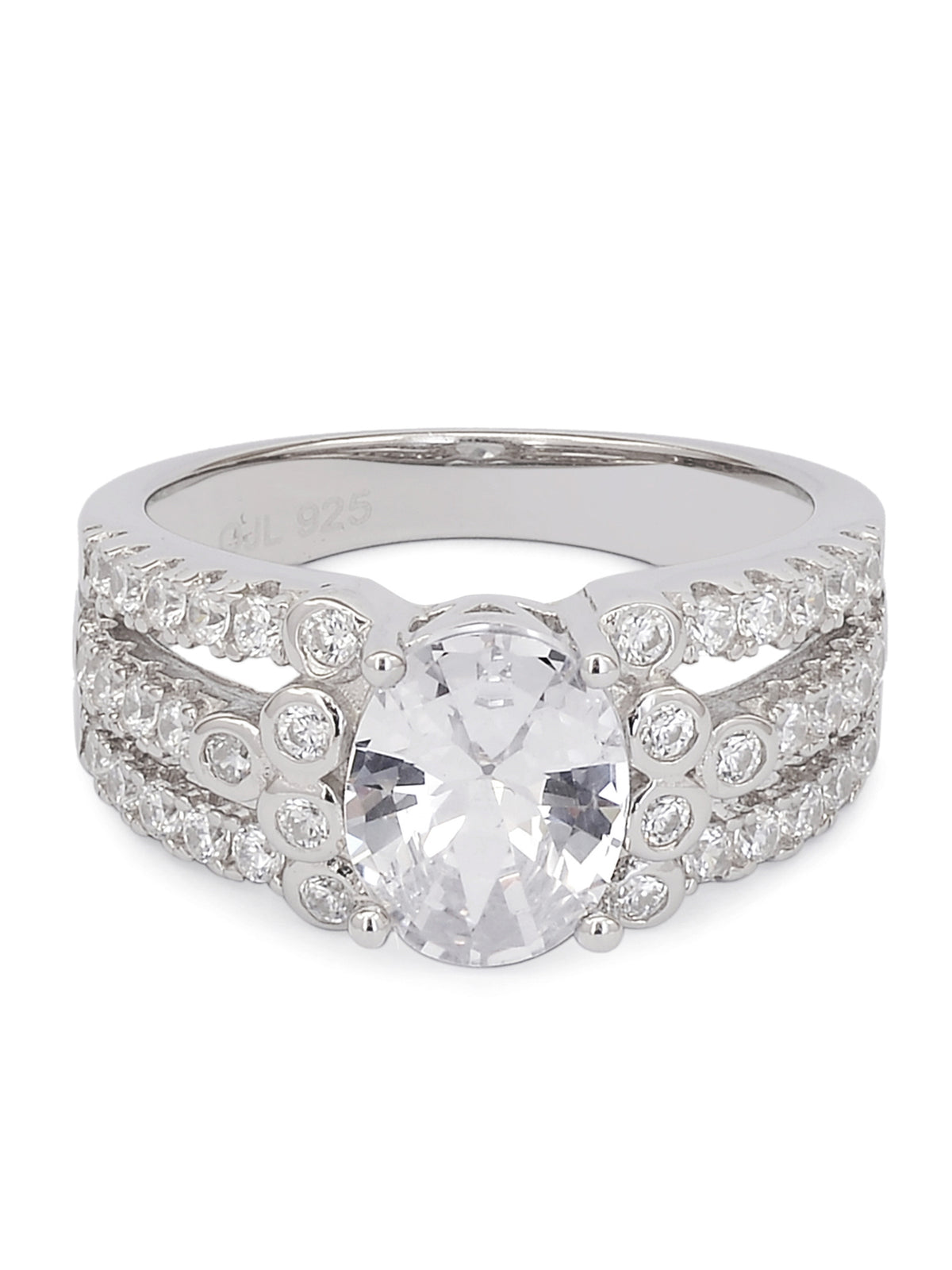 2.5 CARAT OVAL SOLITAIRE SILVER RING