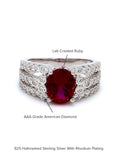 OVAL RUBY 2.5 CARAT SILVER RING-5