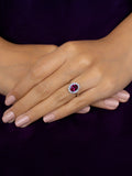 Oval Red Ruby Silver Ring-1