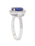 CLASSIC BLUE SAPPHIRE 925 SILVER OVAL RING