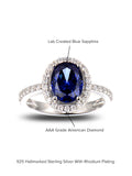 CLASSIC BLUE SAPPHIRE 925 SILVER OVAL RING-6