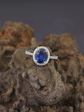 CLASSIC BLUE SAPPHIRE 925 SILVER OVAL RING-1