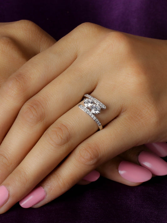 LOVE FOREVER RING IN CZ SILVER