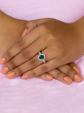 EMERALD HUES HALO RING FOR WOMEN-1