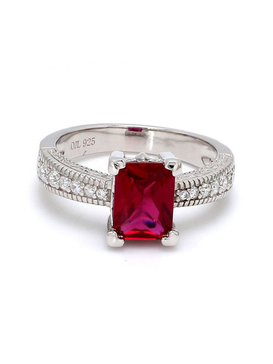ROYAL RED RUBY SILVER RING
