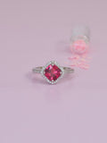 1.5 CARAT RUBY RED FLOWER SHAPE RING-2