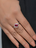 1.5 CARAT RUBY RED FLOWER SHAPE RING-3