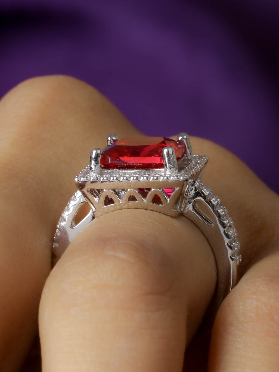 PRINCESS PARTY RUBY RING IN SILVER-2