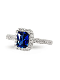 OCATGON LAB CREATED BLUE SAPPHIRE RING FOR HER