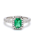 AMERICAN DIAMOND AND EMERALD PARTY RING-1