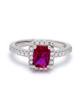 RUBY STATEMENT PARTY SILVER RING-1