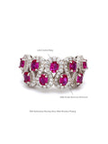 RUBY CLUSTER BAND RING IN 925 SILVER
