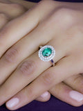 ORNATE JEWELS EMERALD SOLITAIRE HALO RING-5