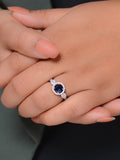 BLUE SAPPHIRE LUSTER 925 SILVER RING FOR HER-2