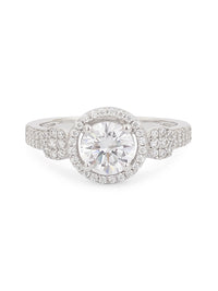 AMERICAN DIAMOND CLUSTER RING IN 925 SILVER