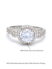 AMERICAN DIAMOND CLUSTER RING IN 925 SILVER-5