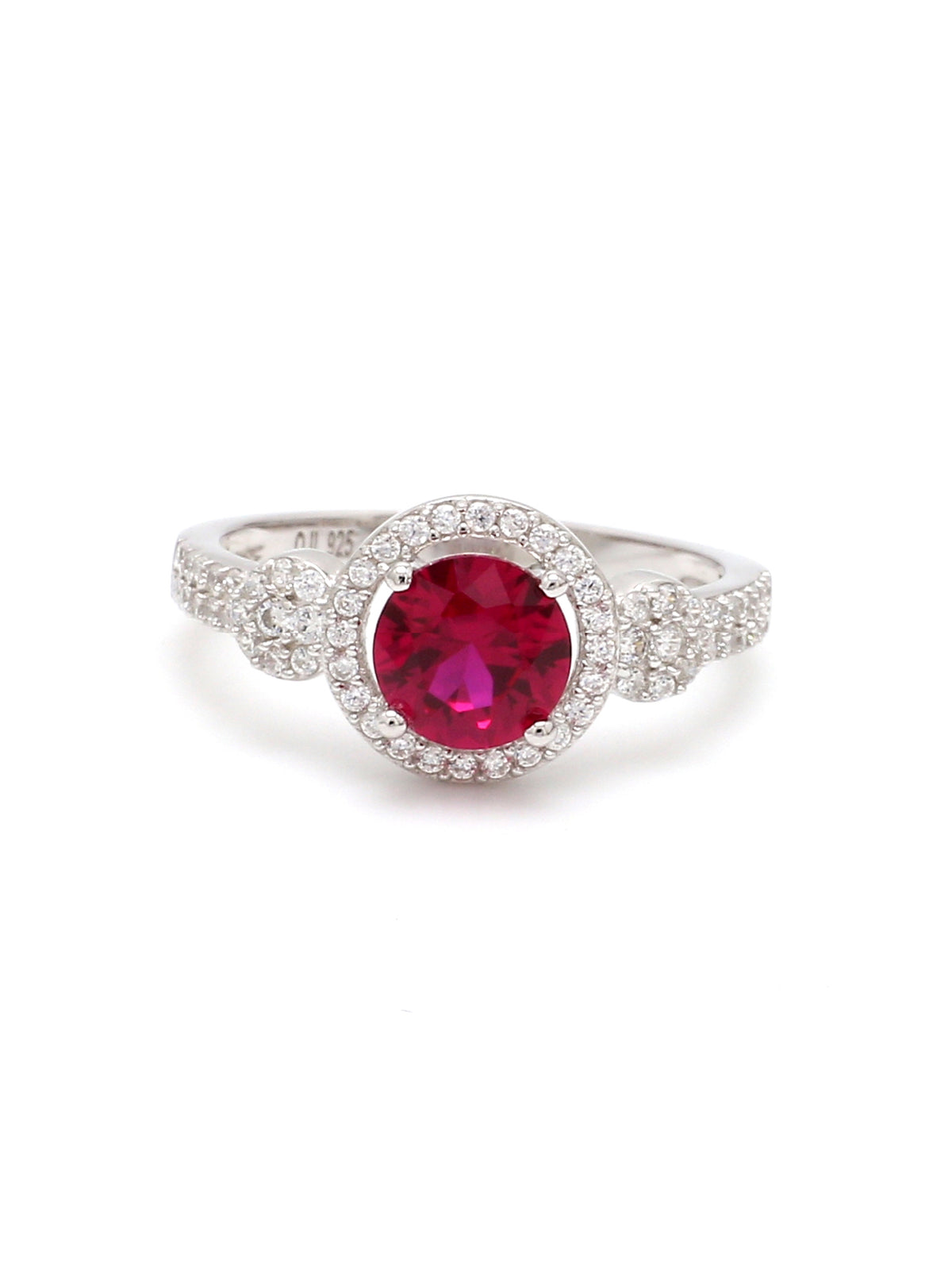 RUBY RED DIVINE SILVER RING
