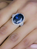 BLUE SAPPHIRE SILVER RING IN OVAL SHAPE-2