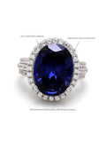 BLUE SAPPHIRE SILVER RING IN OVAL SHAPE-4