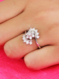 CLUSTER FLOWERY CLASSIC SILVER RING-3
