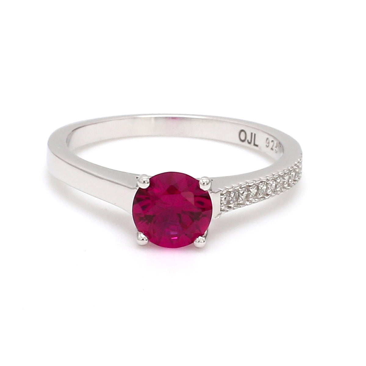 Red Ruby Solitaire Ring For Women