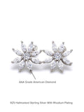 AMERICAN DIAMOND FLOWER EARRING IN 925 SILVER-1