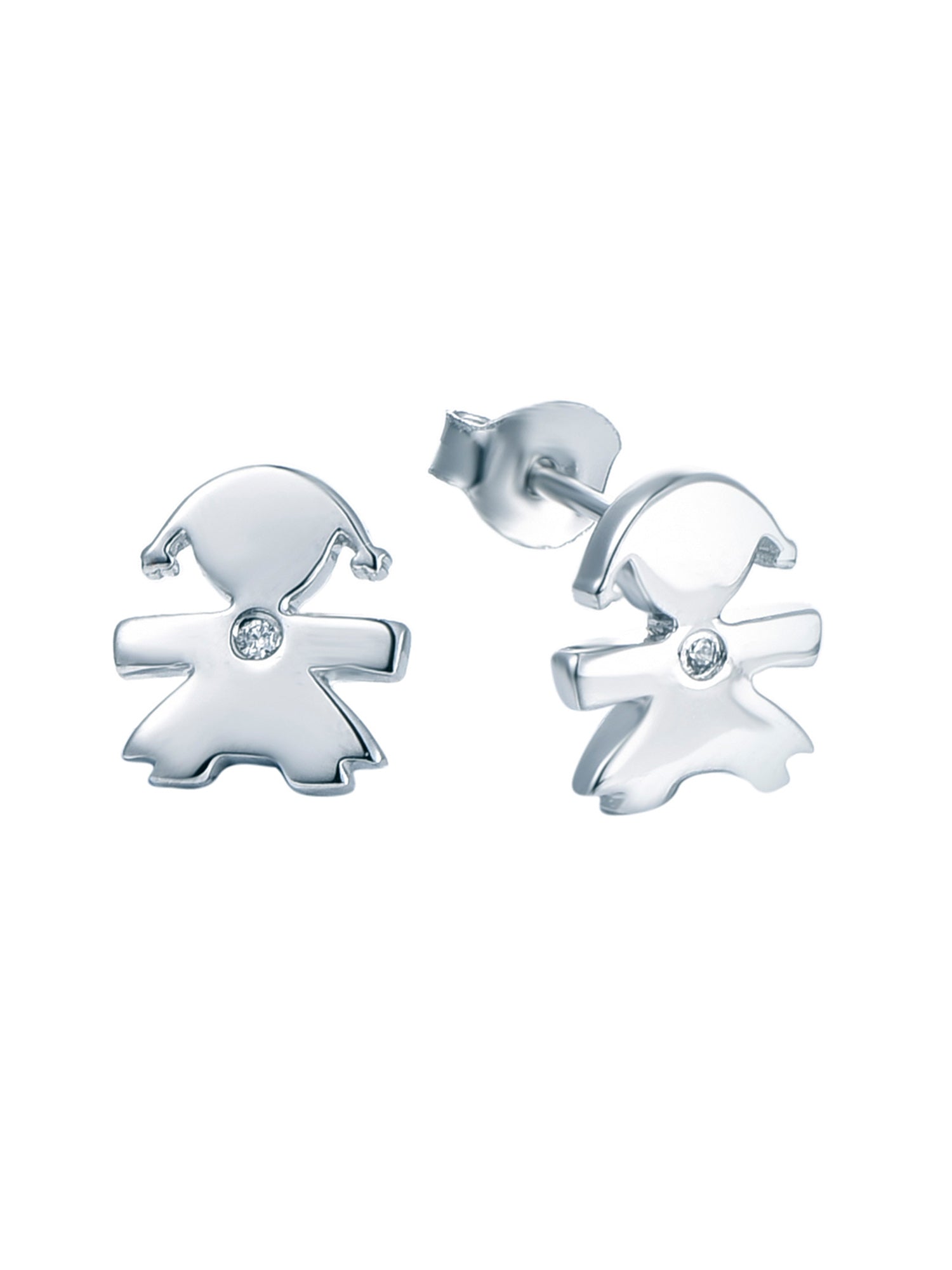 PLAIN LITTLE GIRL 925 SILVER STUD EARRINGS FOR KIDS