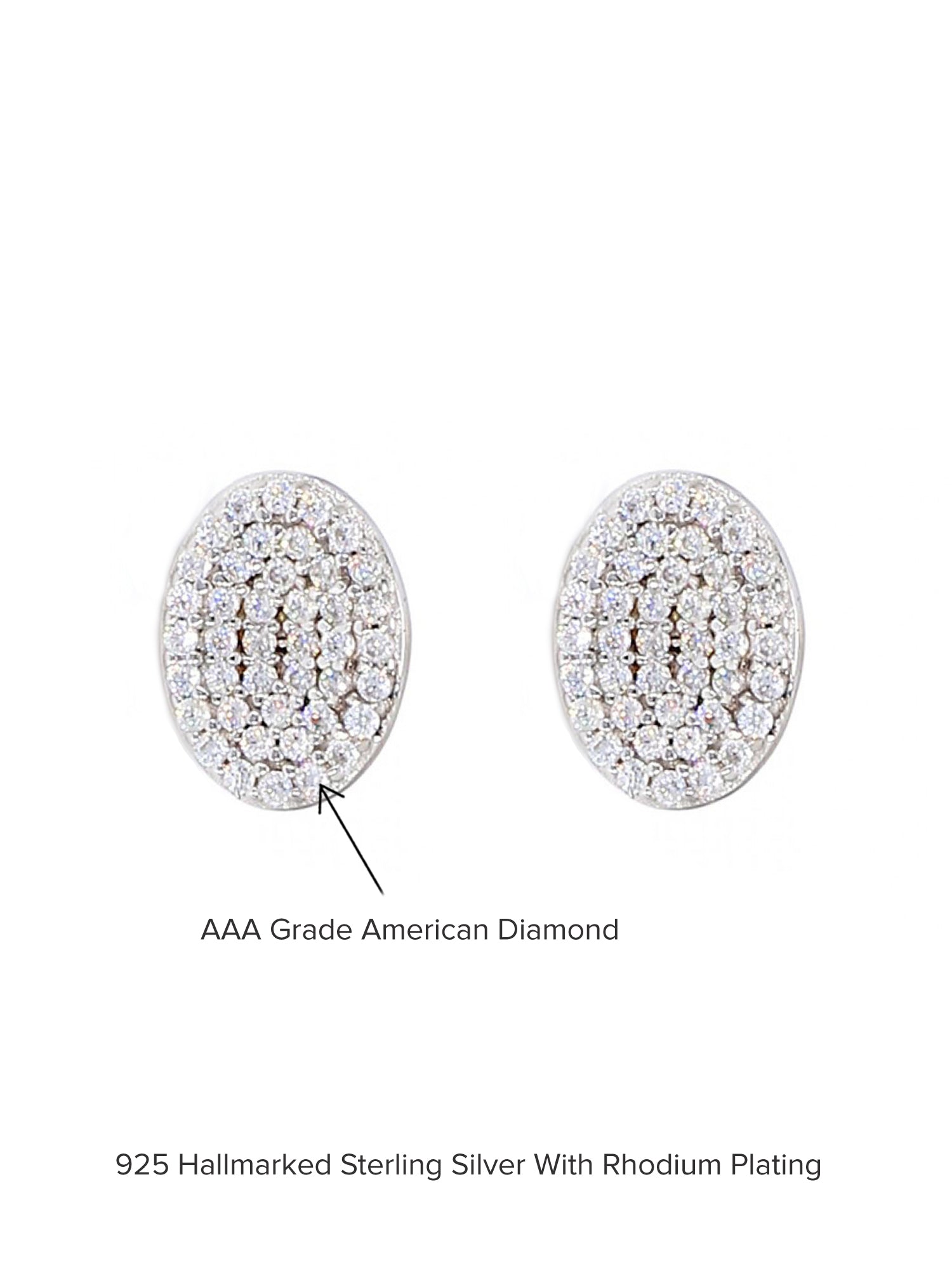 AMERICAN DIAMOND DAILY WEAR BIG STUD SILVER EARRINGS