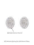 AMERICAN DIAMOND DAILY WEAR BIG STUD SILVER EARRINGS