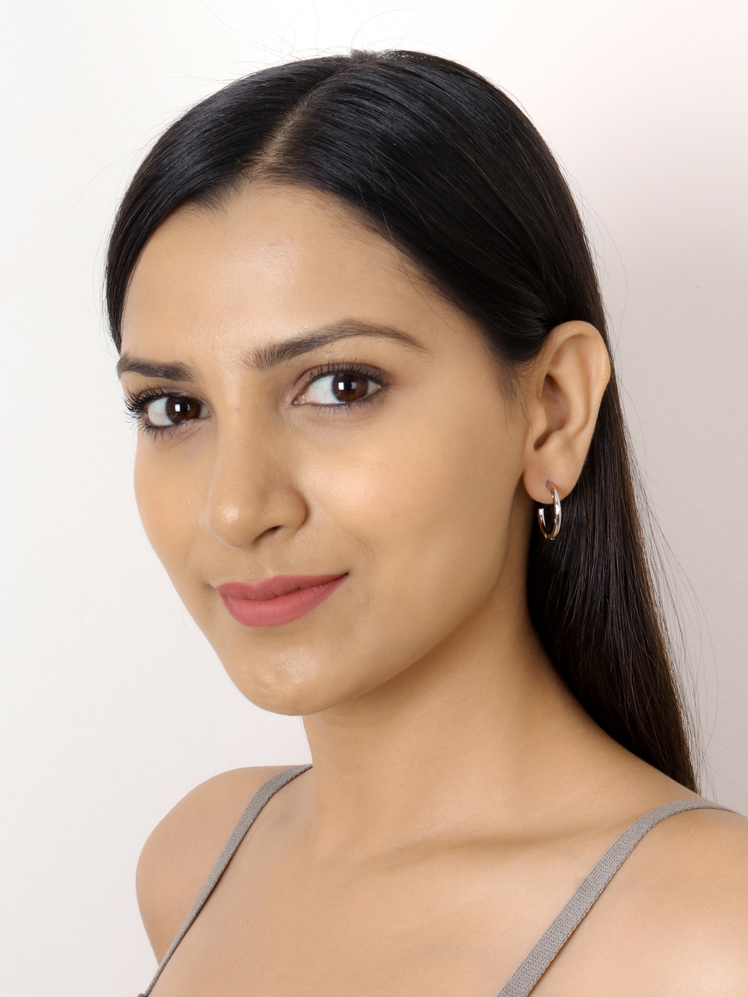ORNATE SILVER HALF HOOPS