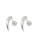 TWO WAY CURVED HORN EARRINGS IN PURE 925 SILVER