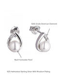 925 STERLING SILVER PEARL SMALL STUD EARRINGS FOR HER